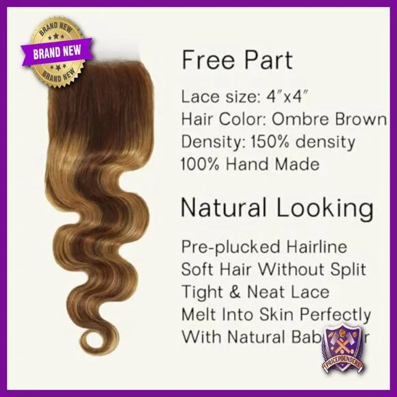 Human Hair Extensions 4 Bundles with Closure Body Wave 30 Inch